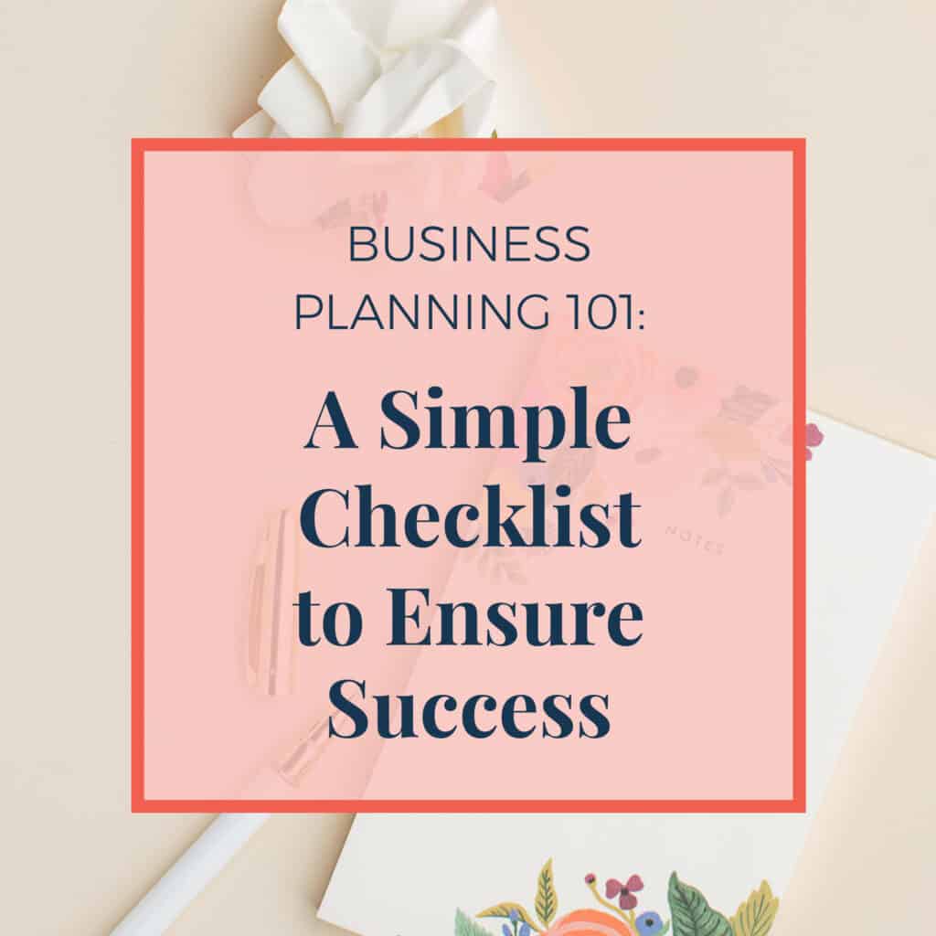 JLVAS Business Planning-A simple checklist to ensure success