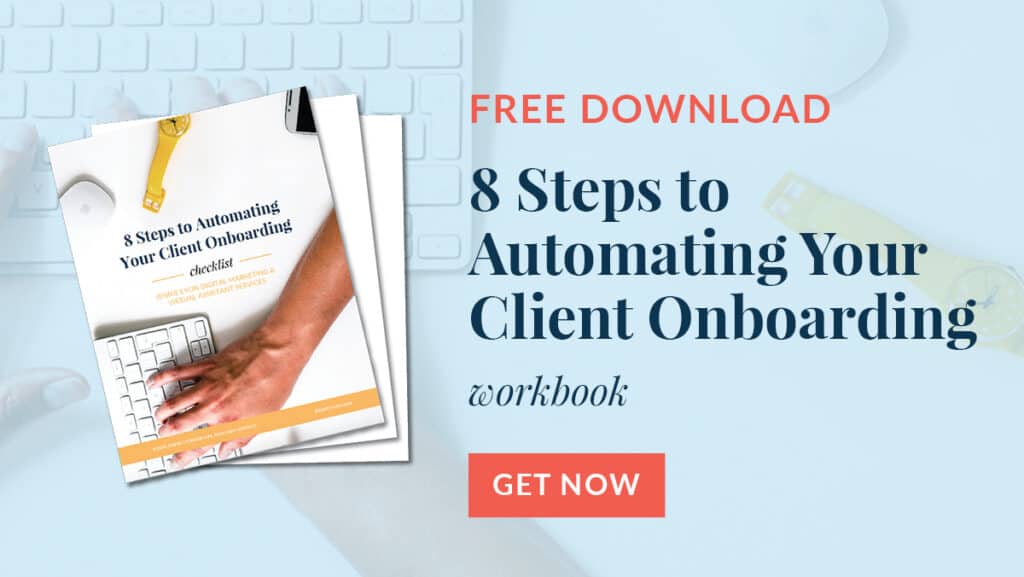 Client Lifetime Value - 8 Steps to automating your client onboarding workbook download promo