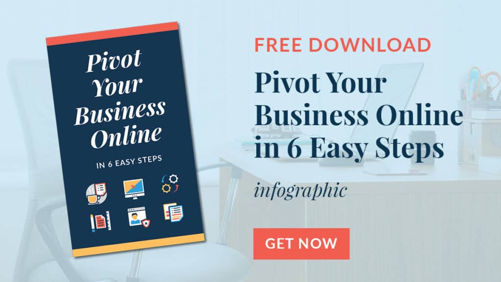 Free Download - Pivot Your Business Online in 6 Easy Steps Infographic with Get Now Button