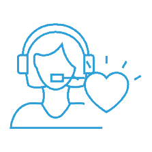 Person with Headset & Heart Icon