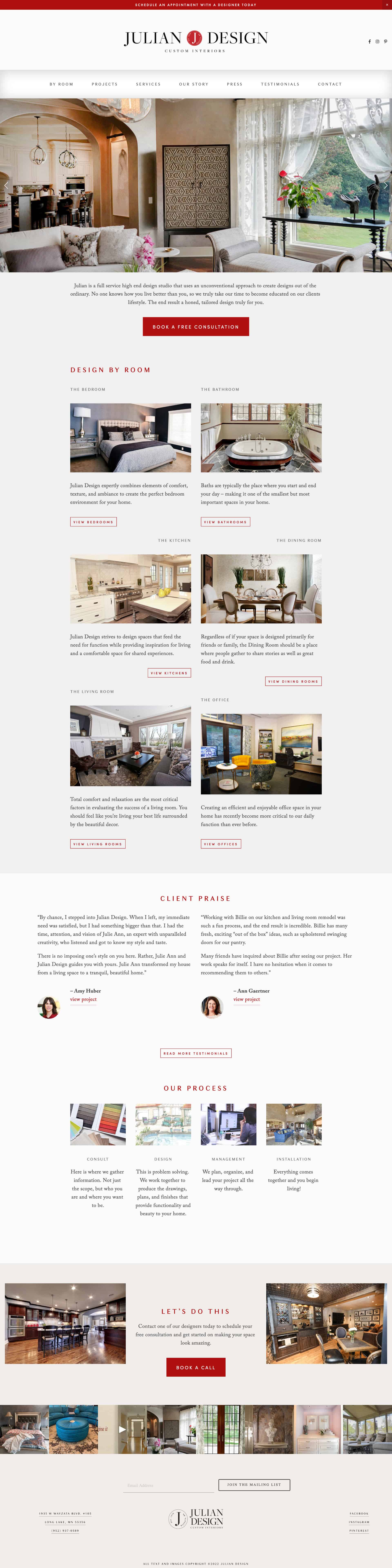 Julian Design Custom Interiors Website Full