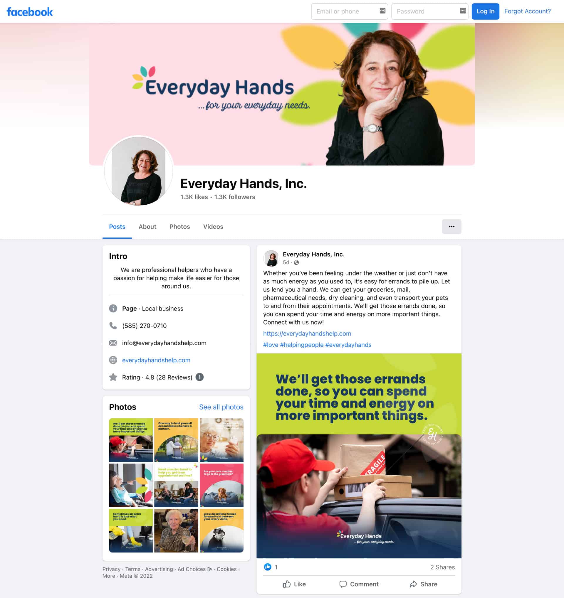 Everyday Hands Facebook Page